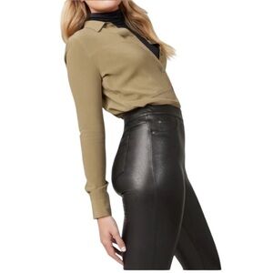 SPANX Leather-Like Ankle Skinny Pant, XL Petite